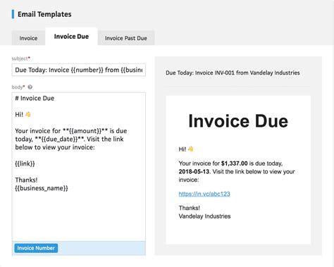 Invoice Sending Email Template