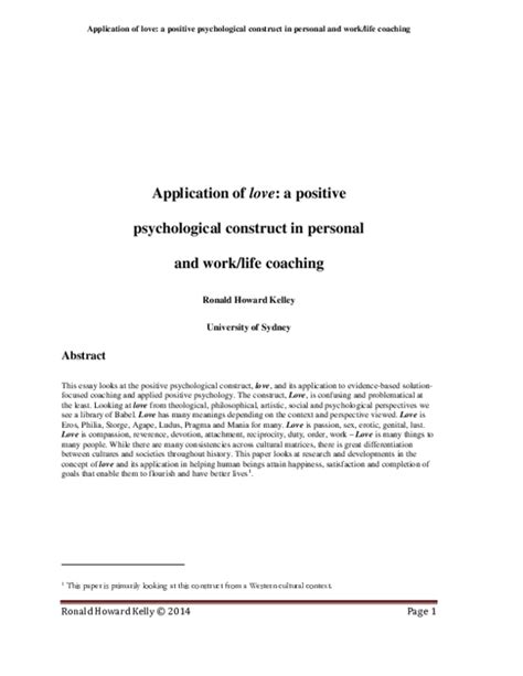 Is Love an example of a psychological construct