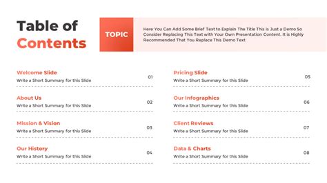 Is There A Table Of Contents Template In Powerpoint