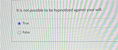 Is it possible to not be able to be hypnotized