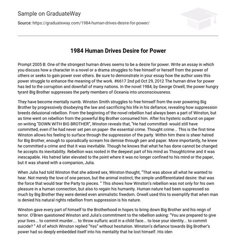 Is power a human desire