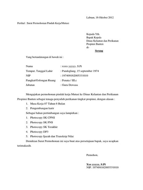 Isi Surat Permohonan