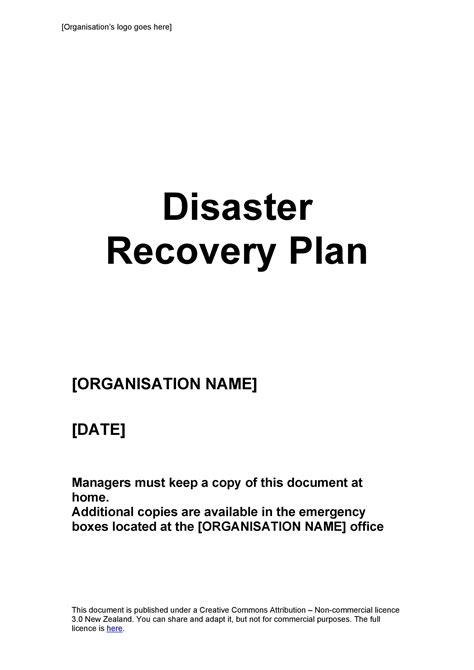 It Disaster Recovery Planning Template