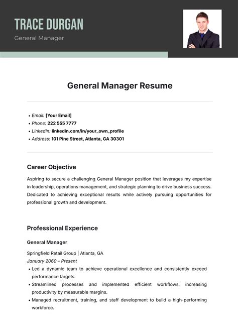 It Manager Resume Template