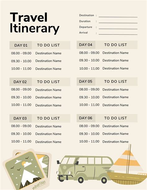 Itinerary Template Pages