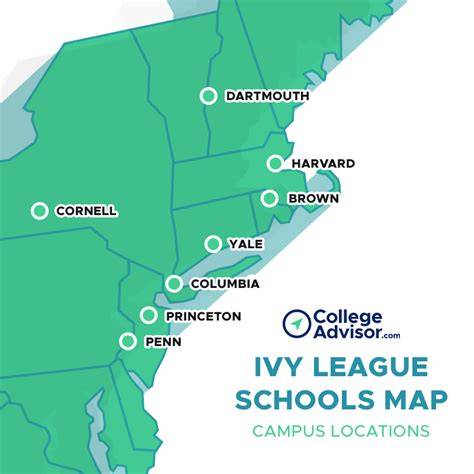Ivy League Universities map