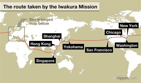 Iwakura Mission Route Map