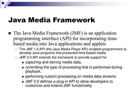 Java Media Framework concept
