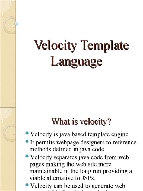 Java Velocity Template