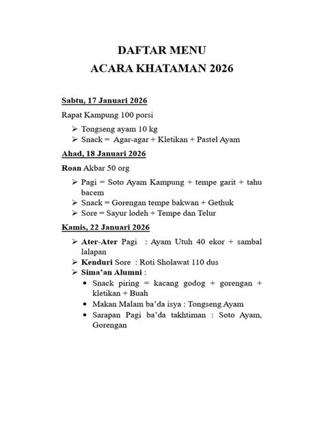 Jenis Acara Khataman