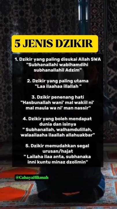 Jenis Jenis Dzikir