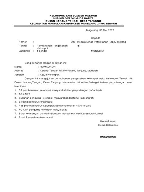 Jenis-jenis Surat Permohonan Pengesahan