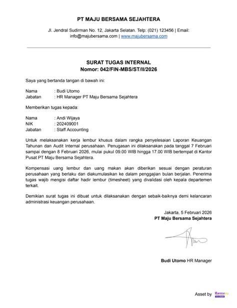 Jenis surat tugas