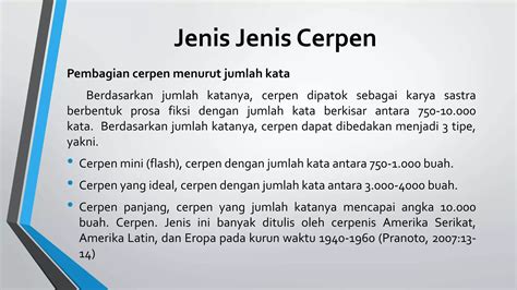 Jenis-Jenis Cerpen