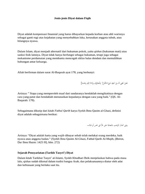 Jenis-Jenis Diyat