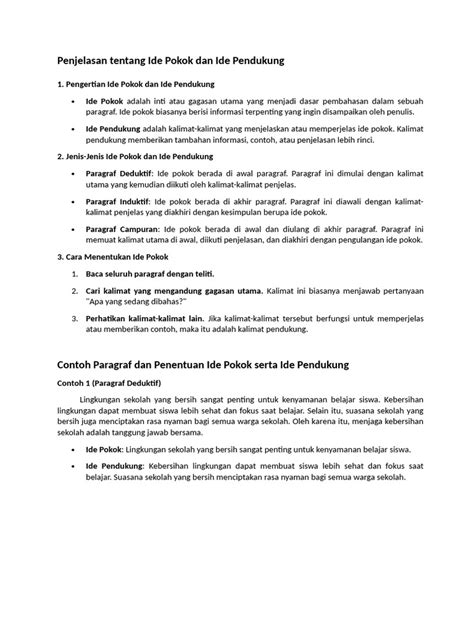 Jenis-Jenis Ide Pendukung