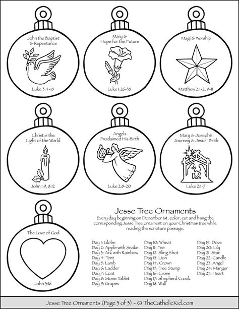 Jesse Tree Printable Ornaments
