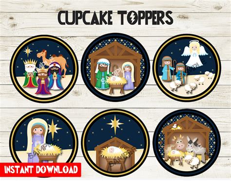 Jesus Birthday Cupcake Toppers Free Printable