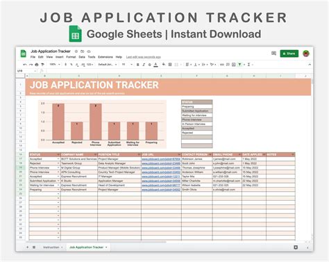 Job Application Google Sheets Template