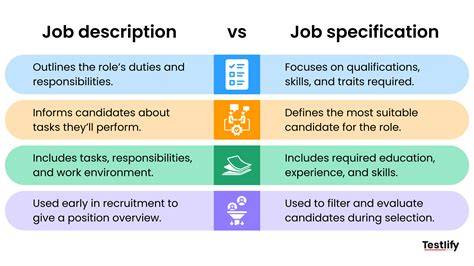 Job Description vs Job Specification table