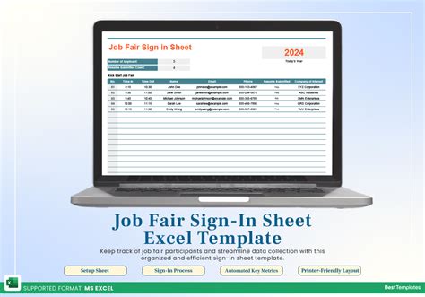 Job Fair Sign In Sheet Template