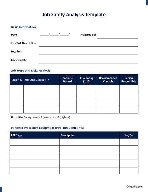 Job Safety Analysis Template