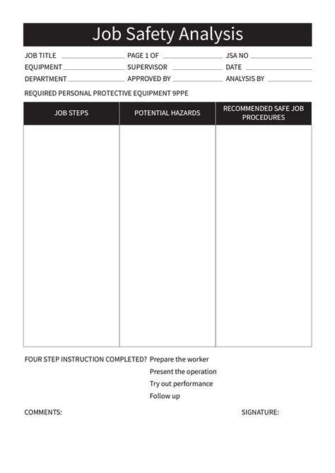 Job Safety Analysis Template Free