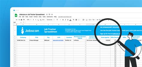 Job Search Spreadsheet Template