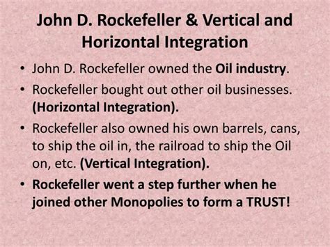 John D. Rockefeller horizontal integration