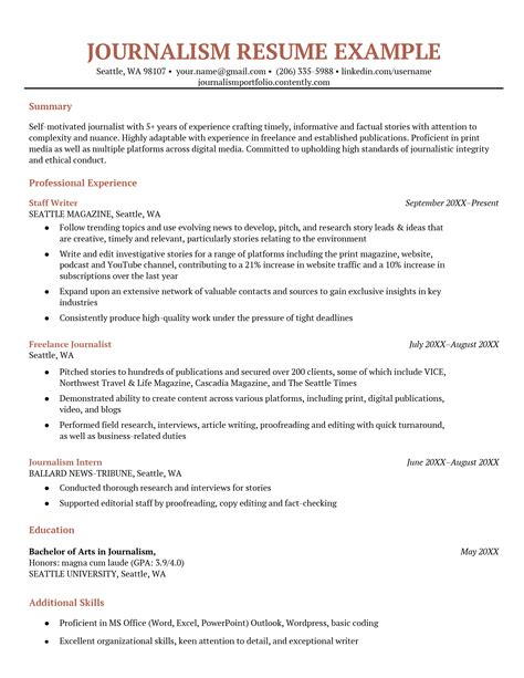 Journalist Resume Template