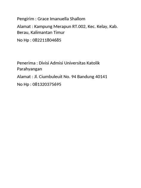 Judul dan Informasi Pengirim