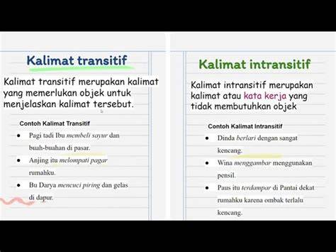 Kalimat Transitif dan Intransitif