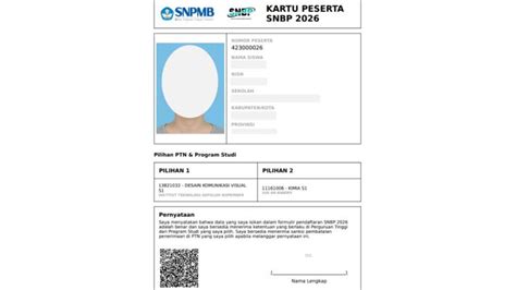 Kartu SNBP Tercetak