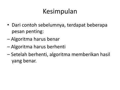Kesimpulan Algoritma