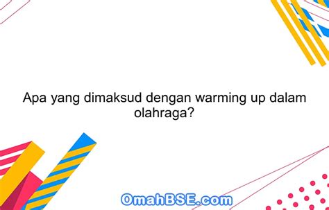 Kesimpulan Warming Up