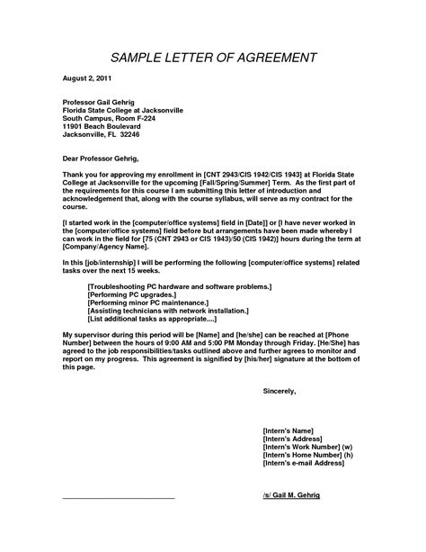 Key Components of a Contract Agreement Letter