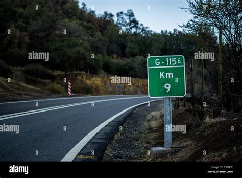 Kilometer road sign