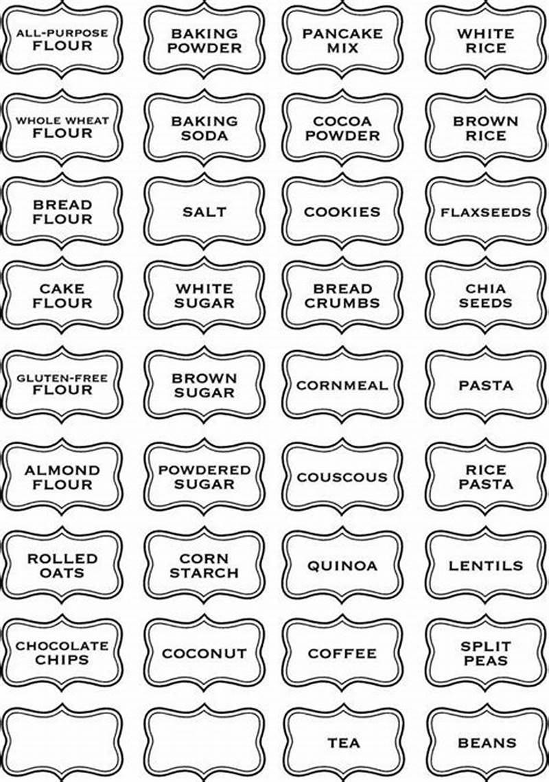Kitchen Labels Printable
