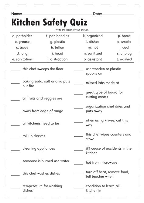 Kitchen Safety Printables