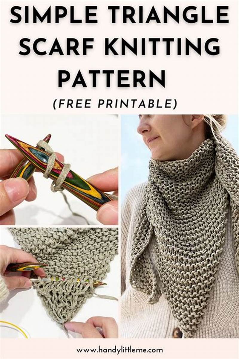Knit Pattern Triangle Scarf