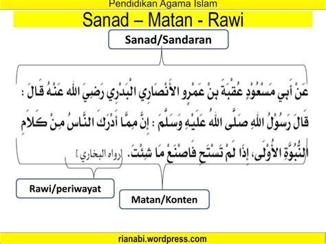 Komponen Hadits Sanad Matan Rawi