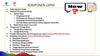 Isi Laporan Kegiatan Penanaman Modal