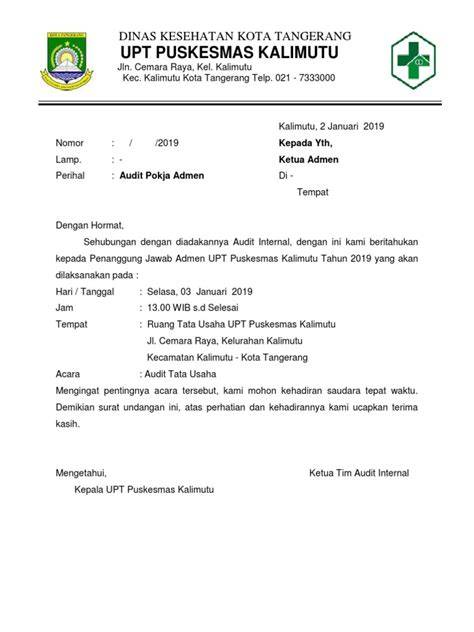 Komponen Utama Surat Undangan Audit Internal