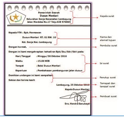 Komponen surat resmi