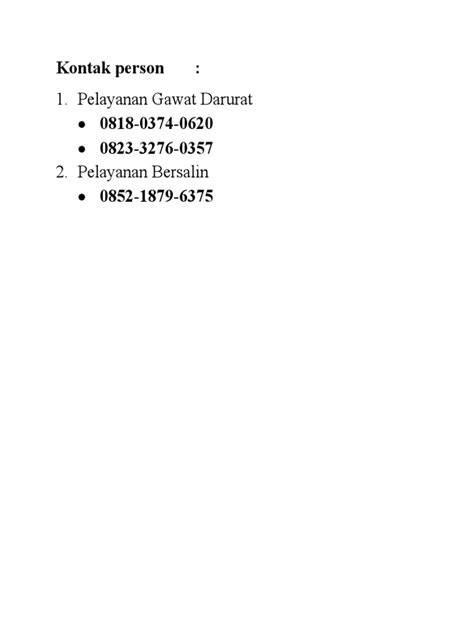 Kontak Person Tender