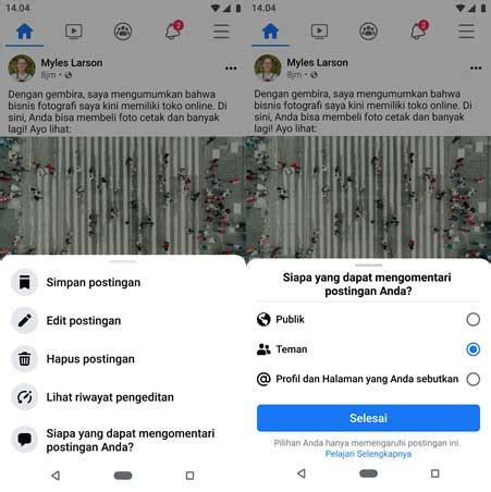 Kontrol Postingan Facebook