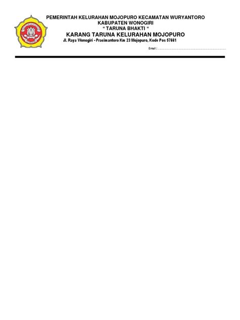 Kop Surat Karang Taruna Example