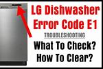 LG Dishwasher Code A&E Reset