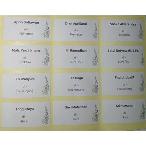 Label Alamat Undangan