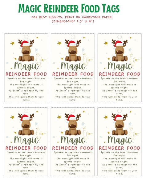 Labels Free Free Printable Reindeer Food Recipe Printable Tag Poem